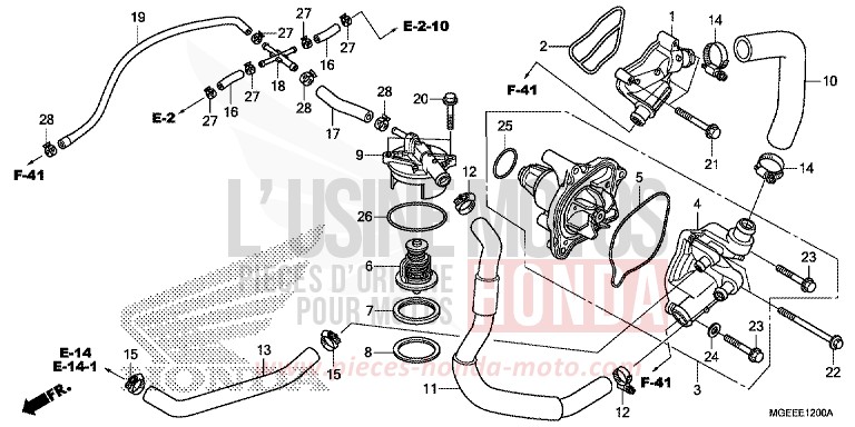 POMPE A EAU de VFR1200F DCT TITANIUM BLADE METALLIC (YR316) 2015